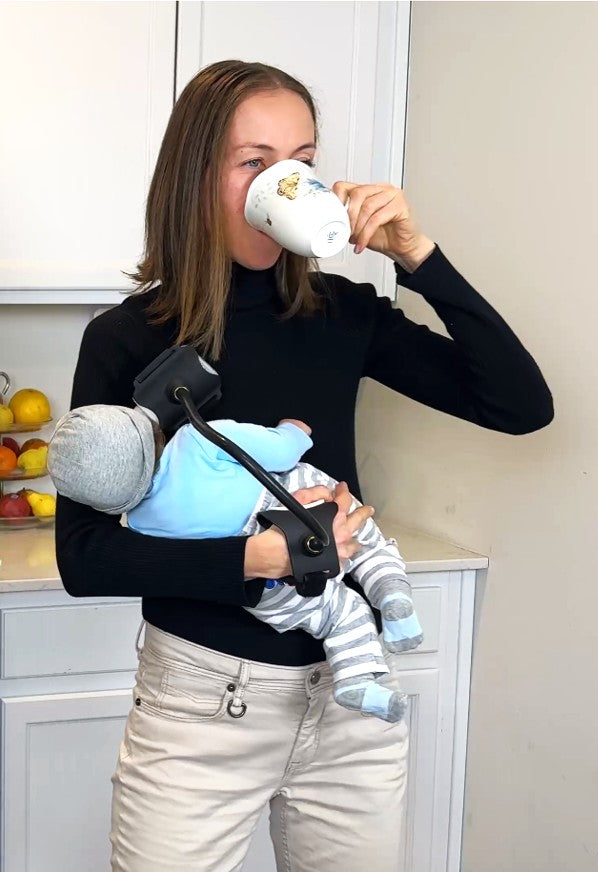Baby Bottle Holder Hands-Free for Parents & Grandparents (Black)