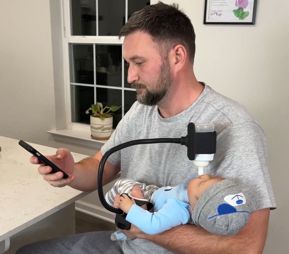 Baby Bottle Holder Hands-Free for Parents & Grandparents (Black)